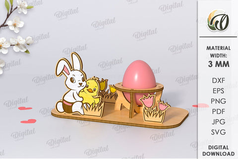 3D Easter Egg Stand Laser Cut. Egg Holder. Easter Decor SVG SVG Evgenyia Guschina 