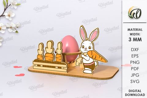 3D Easter Egg Stand Laser Cut. Egg Holder. Easter Decor SVG SVG Evgenyia Guschina 