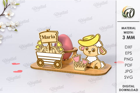 3D Easter Egg Stand Laser Cut. Egg Holder. Easter Decor SVG SVG Evgenyia Guschina 