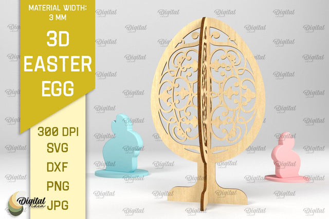 3D Easter Egg SVG. 3D Standing Easter Egg Laser Cut SVG Evgenyia Guschina 