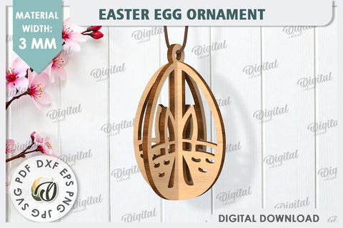 3D Easter Eggs Laser Cut Bundle. Easter Egg Ornaments SVG SVG Evgenyia Guschina 