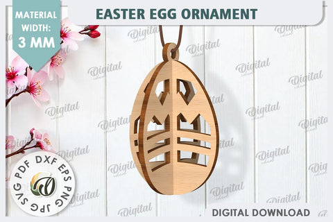 3D Easter Eggs Laser Cut Bundle. Easter Egg Ornaments SVG SVG Evgenyia Guschina 