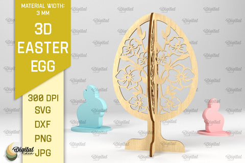 3D Easter Eggs SVG Bundle. 3D Standing Easter Eggs Laser Cut SVG Evgenyia Guschina 