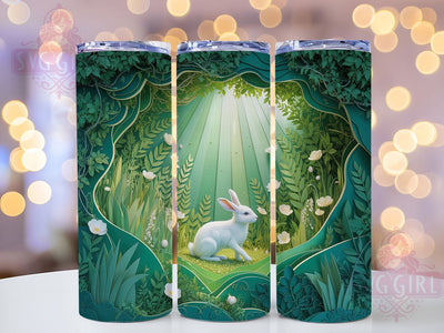 3D Easter Forest Bunny Tumbler, Forest Bunny Tumbler, Stylish 20oz Wrap, Sublimation Design, Trendy Gift Idea, Easter Forest Wrap, Bunny Garden Tumbler Sublimation SvggirlplusArt 