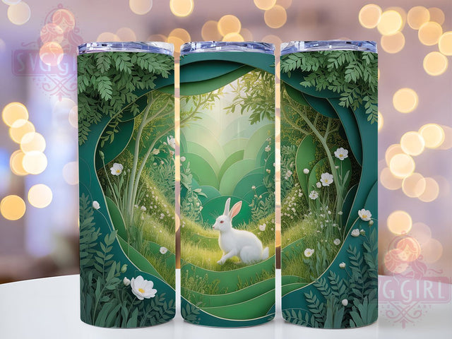 3D Easter Forest Bunny Tumbler, Forest Bunny Tumbler, Stylish 20oz Wrap, Sublimation Design, Trendy Gift Idea, Easter Forest Wrap, Bunny Garden Tumbler Sublimation SvggirlplusArt 