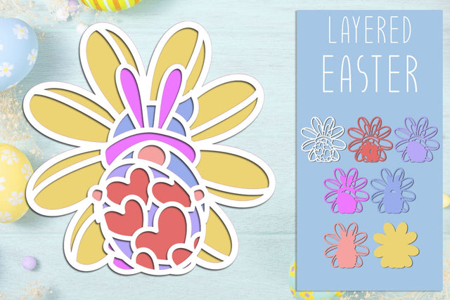 3d Easter gnome papercut, Easter egg decor laser cut 3D Paper AnastasiyaArtDesign 