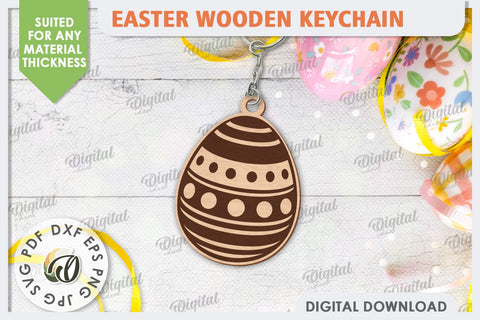 3D Easter Keychain Laser Cut. Easter Egg SVG SVG Evgenyia Guschina 