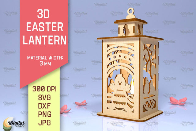 3D Easter Lantern SVG. 3D Lantern Laser Cut SVG Evgenyia Guschina 