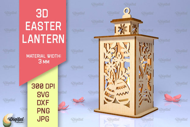 3D Easter Lantern SVG. 3D Lantern Laser Cut SVG Evgenyia Guschina 