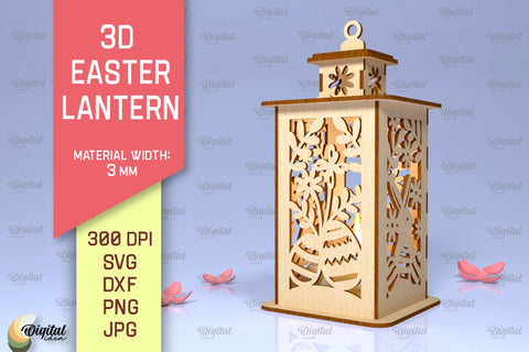 3D Easter Lantern SVG. 3D Lantern Laser Cut SVG Evgenyia Guschina 