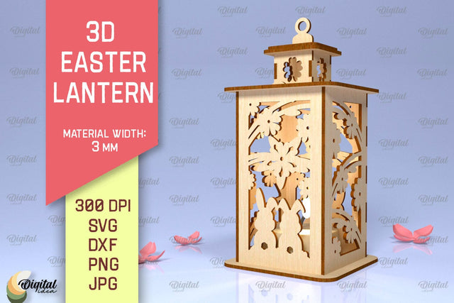 3D Easter Lantern SVG. 3D Lantern Laser Cut SVG Evgenyia Guschina 