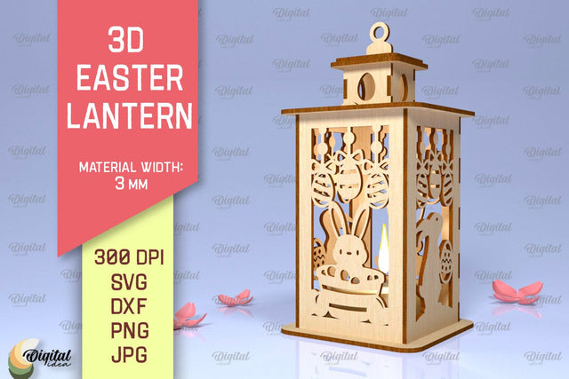 3D Easter Lantern SVG. 3D Lantern Laser Cut SVG Evgenyia Guschina 