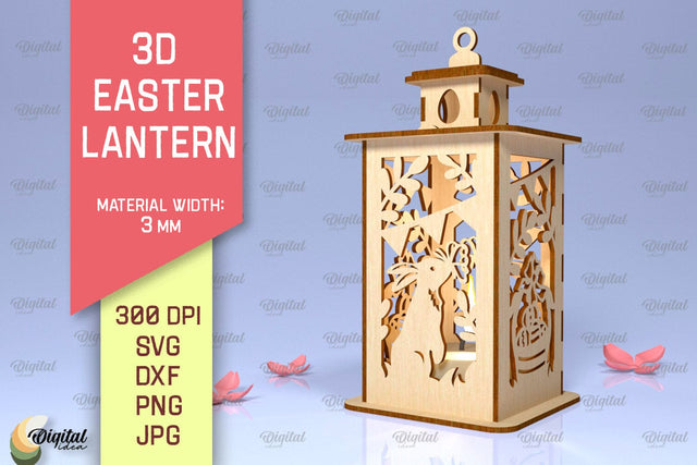 3D Easter Lantern SVG. 3D Lantern Laser Cut SVG Evgenyia Guschina 