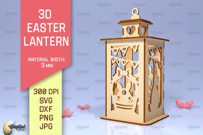 3D Easter Lantern SVG. 3D Lantern Laser Cut SVG Evgenyia Guschina 