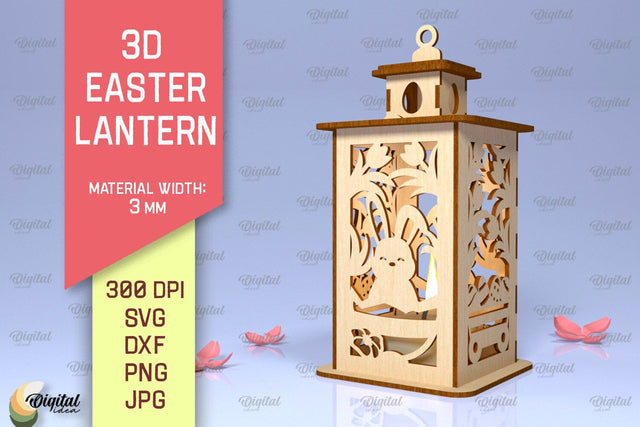 3D Easter Lantern SVG. 3D Lantern Laser Cut SVG Evgenyia Guschina 