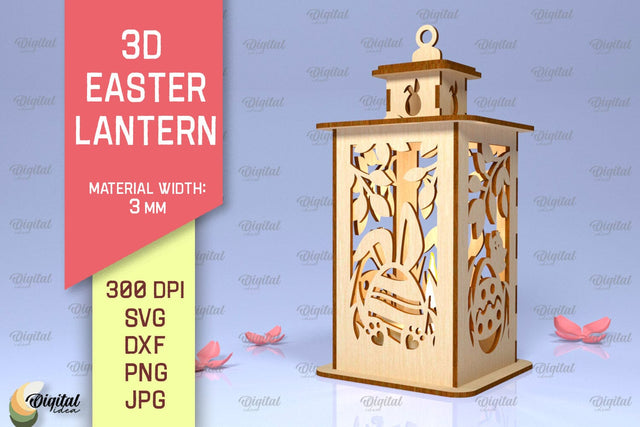 3D Easter Lantern SVG. 3D Lantern Laser Cut SVG Evgenyia Guschina 