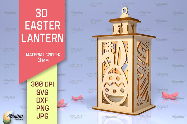 3D Easter Lantern SVG. 3D Lantern Laser Cut SVG Evgenyia Guschina 