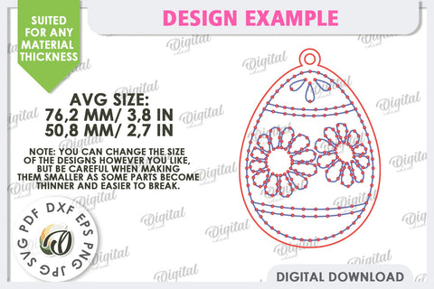 3D Easter Ornament Laser Cut. Embroidery Blanks SVG SVG Evgenyia Guschina 