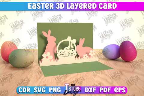 3d Easter pop up card SVG design Bundle, Easter layered papercut, easter svg, easter bunny, jesus svg SVG The T Store Design 