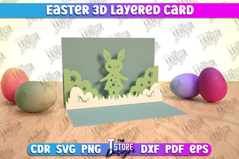 3d Easter pop up card SVG design, Happy Easter svg, Greeting Card svg design SVG The T Store Design 