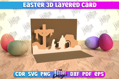 3d Easter pop up card SVG design, Happy Easter svg, Greeting Card svg design SVG The T Store Design 