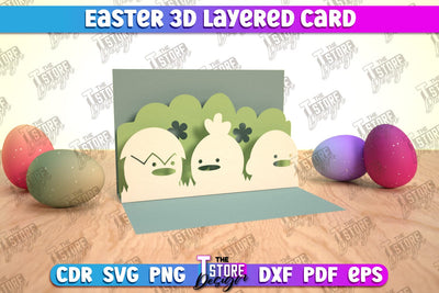 3d Easter pop up card SVG design, Happy Easter svg, Greeting Card svg design SVG The T Store Design 