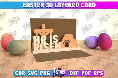 3d Easter pop up card SVG design, Happy Easter svg, Greeting Card svg design SVG The T Store Design 