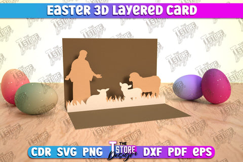 3d Easter pop up card SVG design, Happy Easter svg, Greeting Card svg design SVG The T Store Design 