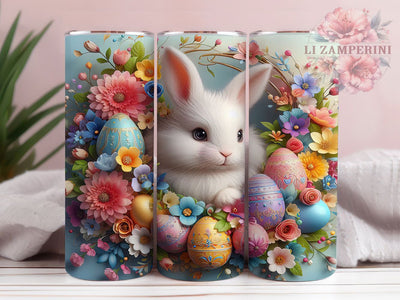 3D Easter Rabbit Tumbler, Easter Bunny Tumbler, Cute Rabbit Wrap, Stylish 20oz Wrap, Sublimation Design, Trendy Gift Idea, Inspirational Easter Tumbler Sublimation Li Zamperini 