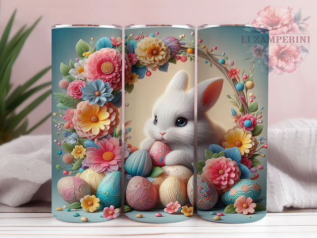 3D Easter Rabbit Tumbler, Easter Bunny Tumbler, Cute Rabbit Wrap, Stylish 20oz Wrap, Sublimation Design, Trendy Gift Idea, Inspirational Easter Tumbler Sublimation Li Zamperini 