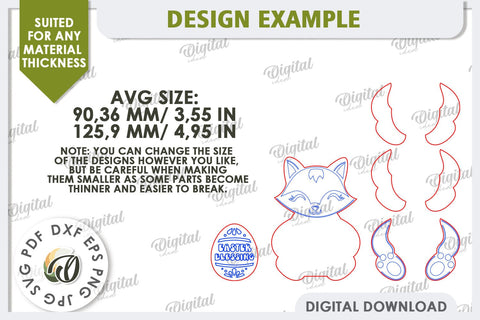 3D Easter Raccoon Laser Cut. Easter Decor. Cute Easter SVG SVG Evgenyia Guschina 