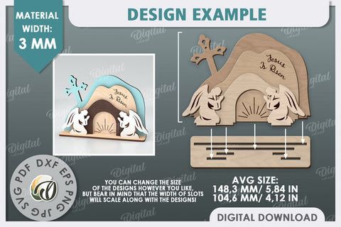 3D Easter Scene Laser Cut Bundle. Easter Decor SVG SVG Evgenyia Guschina 