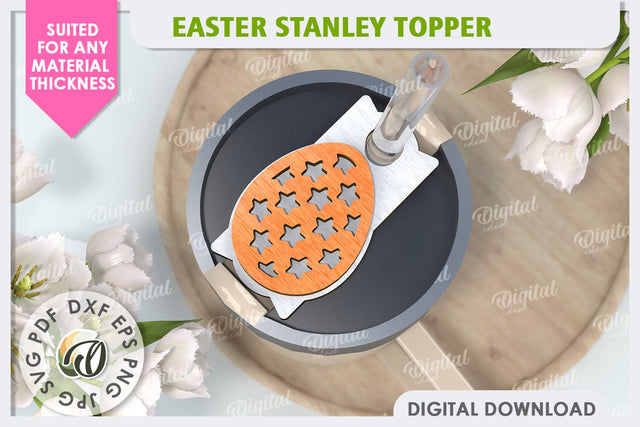 3D Easter Stanley Topper Laser Cut. Easter Decor SVG SVG Evgenyia Guschina 