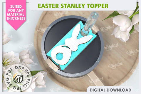3D Easter Stanley Topper Laser Cut. Easter Decor SVG SVG Evgenyia Guschina 