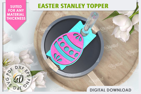 3D Easter Stanley Topper Laser Cut. Easter Decor SVG SVG Evgenyia Guschina 