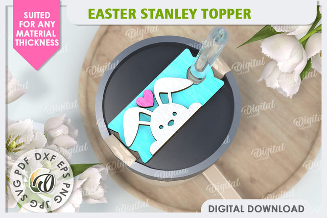 3D Easter Stanley Topper Laser Cut. Easter Decor SVG SVG Evgenyia Guschina 