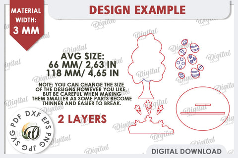 3D Easter Tree Laser Cut. Easter Stand. Easter Decor SVG SVG Evgenyia Guschina 