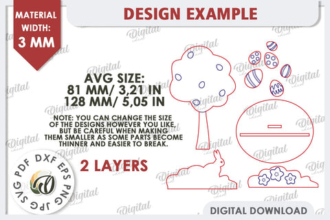 3D Easter Tree Laser Cut. Easter Stand. Easter Decor SVG SVG Evgenyia Guschina 