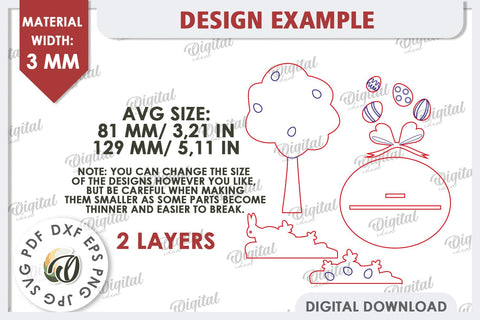 3D Easter Tree Laser Cut. Easter Stand. Easter Decor SVG SVG Evgenyia Guschina 