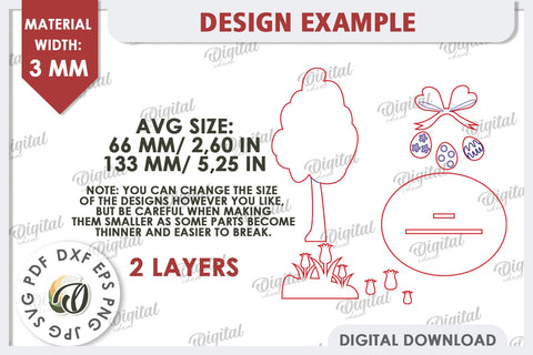 3D Easter Tree Laser Cut. Easter Stand. Easter Decor SVG SVG Evgenyia Guschina 