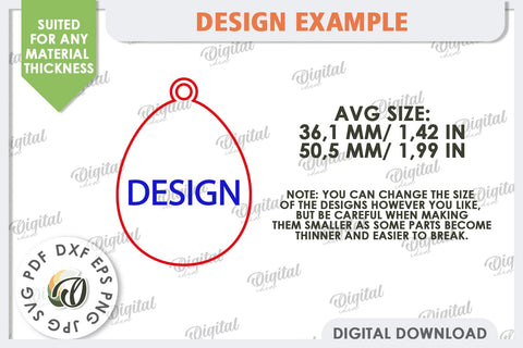 3D Easter Wooden Keychain Laser Cut. Easter Egg SVG Design SVG Evgenyia Guschina 