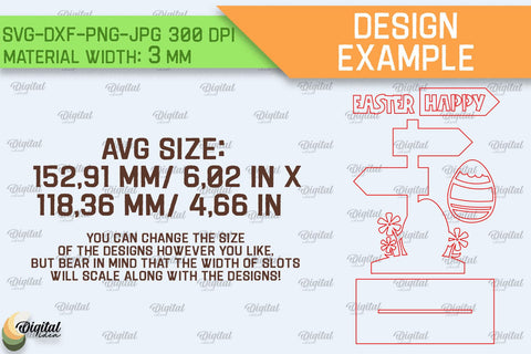 3D Easter's Directional Sign Laser Cut Bundle SVG Evgenyia Guschina 