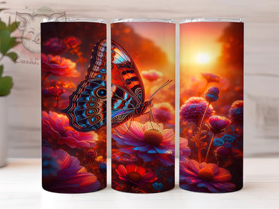 3D Elegant Floral Butterfly Tumbler, Floral Tumbler Design, Elegant Butterfly Wrap, Whimsical Floral Wrap, Artistic 3D Wrap, Sublimation Design, Trendy Gift Idea Sublimation Lara' s Designs 
