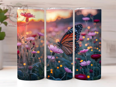 3D Elegant Floral Butterfly Tumbler, Floral Tumbler Design, Elegant Butterfly Wrap, Whimsical Floral Wrap, Artistic 3D Wrap, Sublimation Design, Trendy Gift Idea Sublimation Lara' s Designs 
