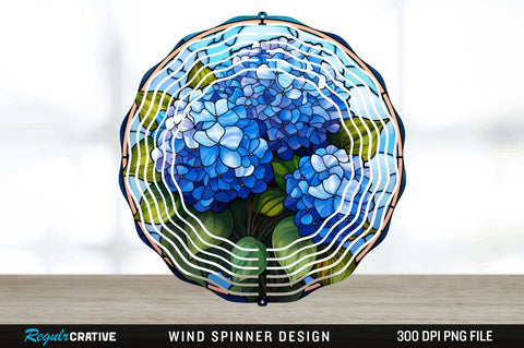 3D Elegant Hydrangea Flowers Wind Spinner Sublimation Sublimation Regulrcrative 