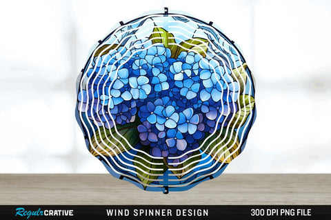 3D Elegant Hydrangea Flowers Wind Spinner Sublimation Sublimation Regulrcrative 