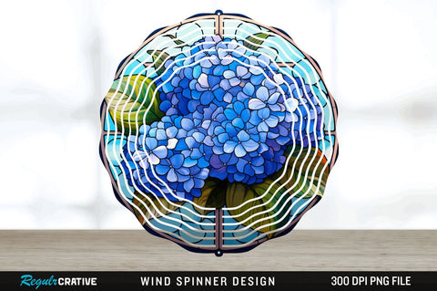 3D Elegant Hydrangea Flowers Wind Spinner Sublimation Sublimation Regulrcrative 