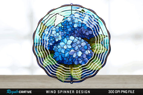 3D Elegant Hydrangea Flowers Wind Spinner Sublimation Sublimation Regulrcrative 