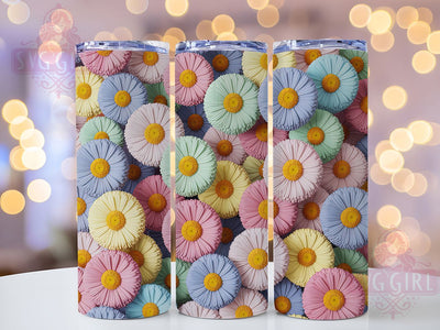 3D Elegant Pastel Floral Tumbler, Seamless Flower Tumbler, Soft Blossom Wrap, Elegant Pastel Wrap, Gentle Floral Wrap, Sublimation Design, Trendy Gift Idea Sublimation SvggirlplusArt 