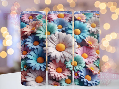 3D Elegant Pastel Floral Tumbler, Seamless Flower Tumbler, Soft Blossom Wrap, Elegant Pastel Wrap, Gentle Floral Wrap, Sublimation Design, Trendy Gift Idea Sublimation SvggirlplusArt 